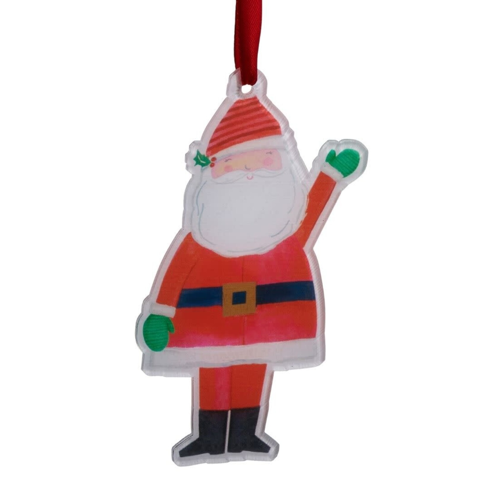 m. lynne designs spirited medley santa acrylic ornament