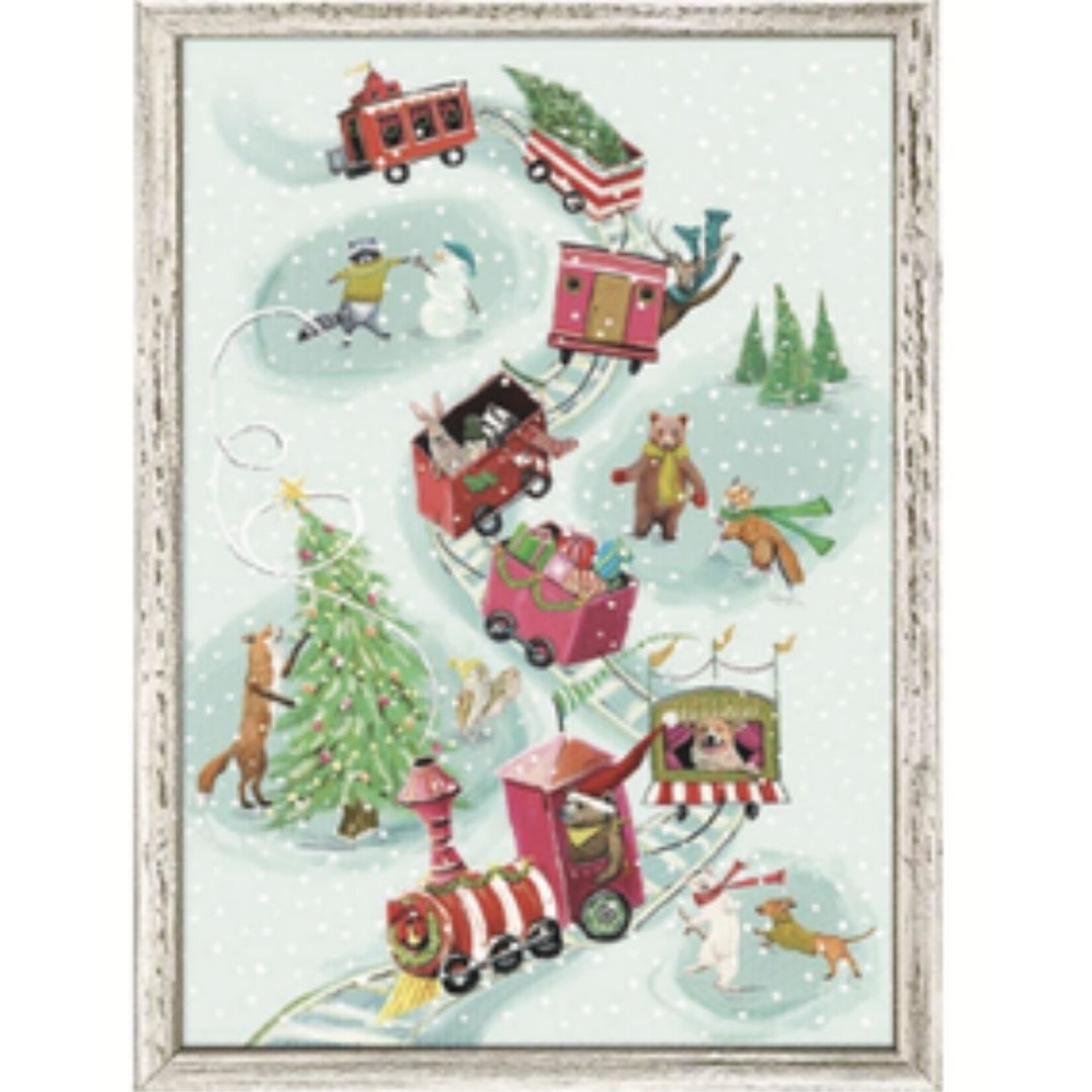 m. lynne designs animal train framed canvas