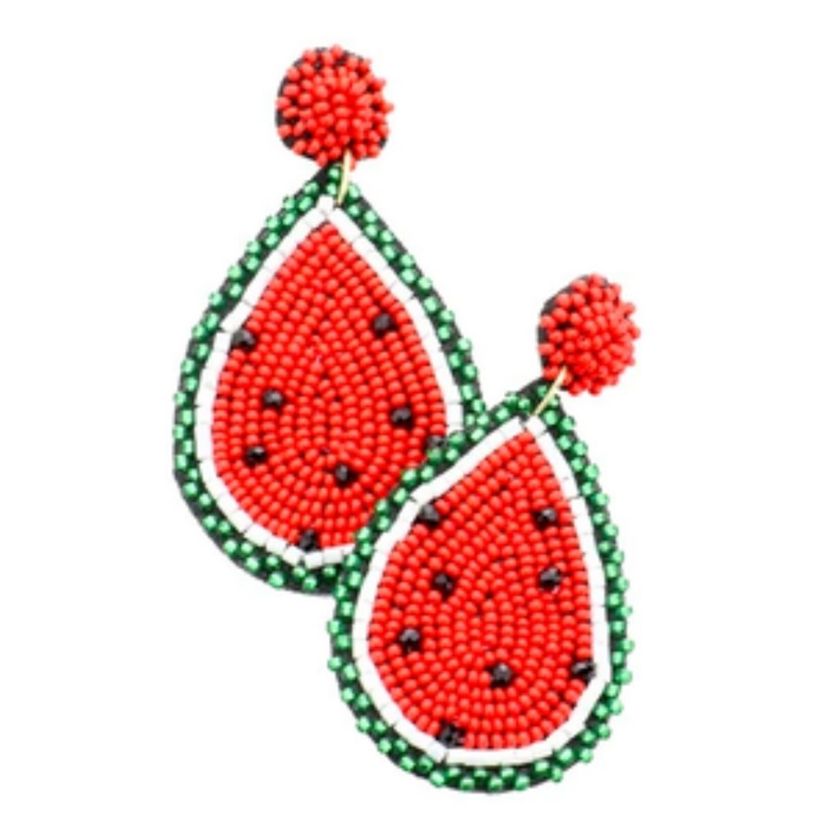 m. lynne designs beaded watermelon teardrop earring