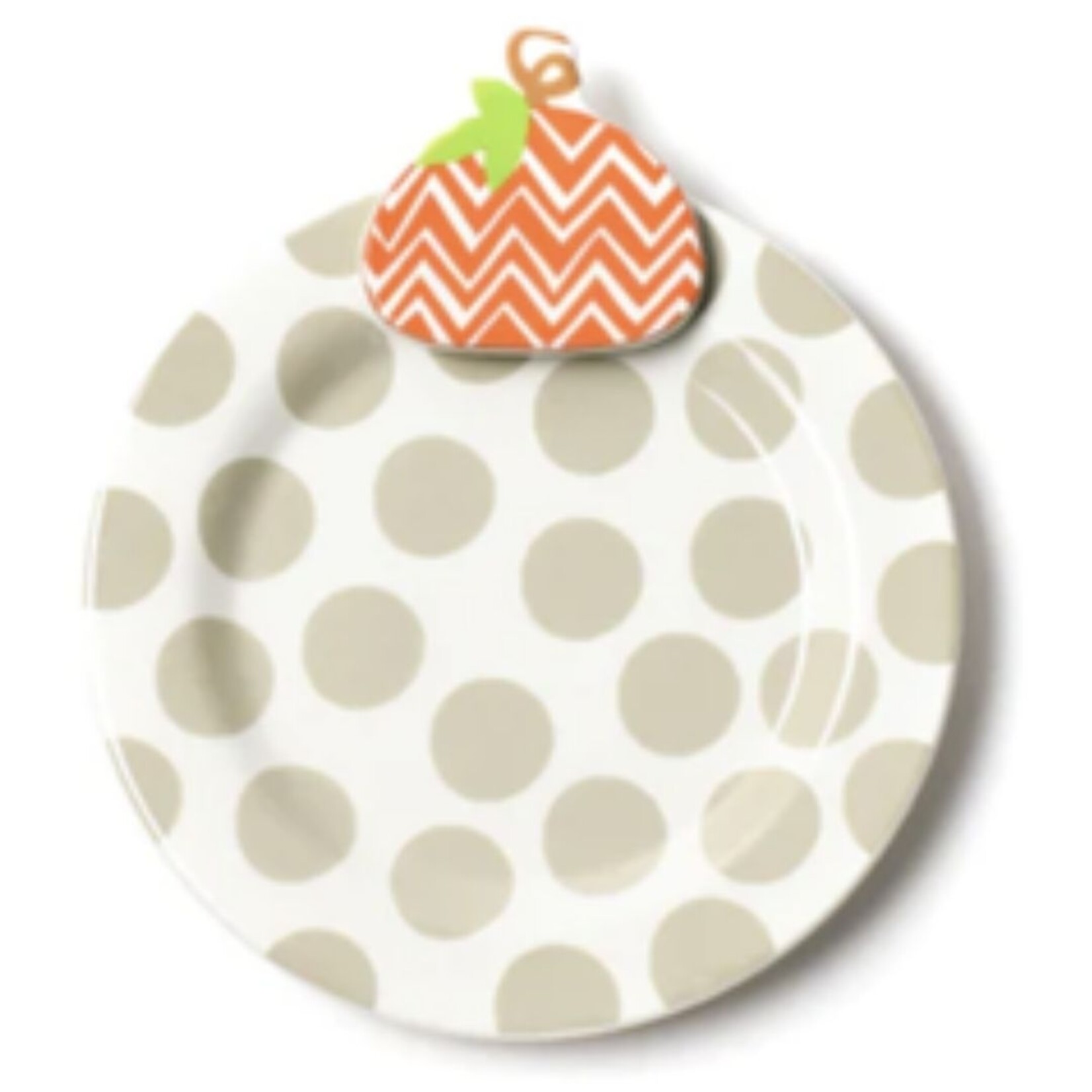 happy everything chevron pumpkin embellishment plate