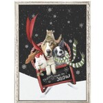 m. lynne designs dashing through the snow group framed canvas