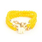m. lynne designs yellow elephant beaded stretch bracelet