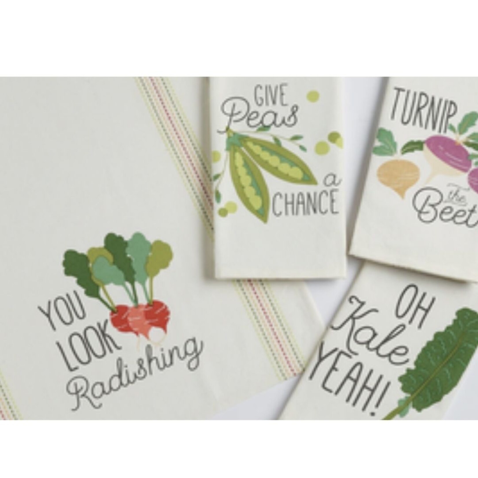 m. lynne designs veggie pun tea towel