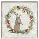 m. lynne designs santa claws bunny framed canvas