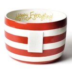 happy everything red stripe mini bowl