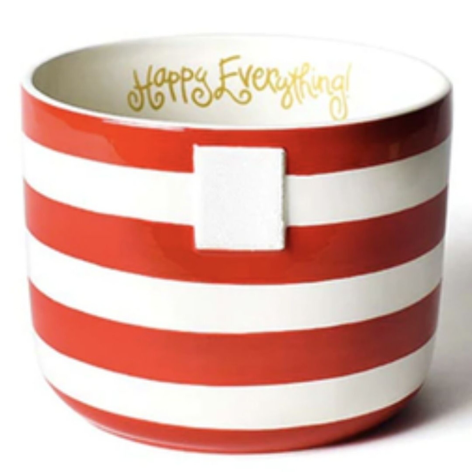 happy everything red stripe big bowl