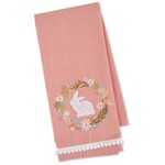 m. lynne designs rabbit wreath tea towel