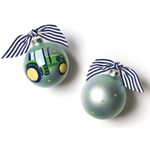 coton colors on the farm tractor glass ornament
