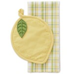 m. lynne designs lemon pot holder set