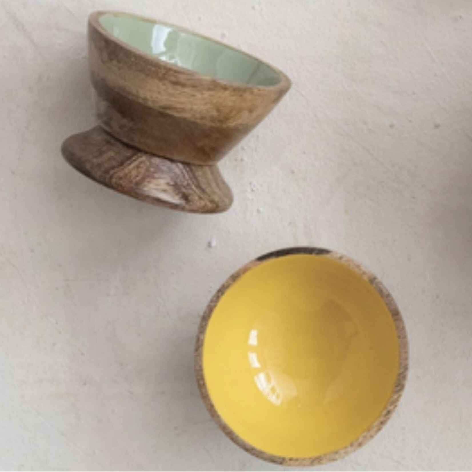 m. lynne designs enameled mango footed bowl