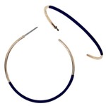 m. lynne designs navy painted accent gold metal hoop earring