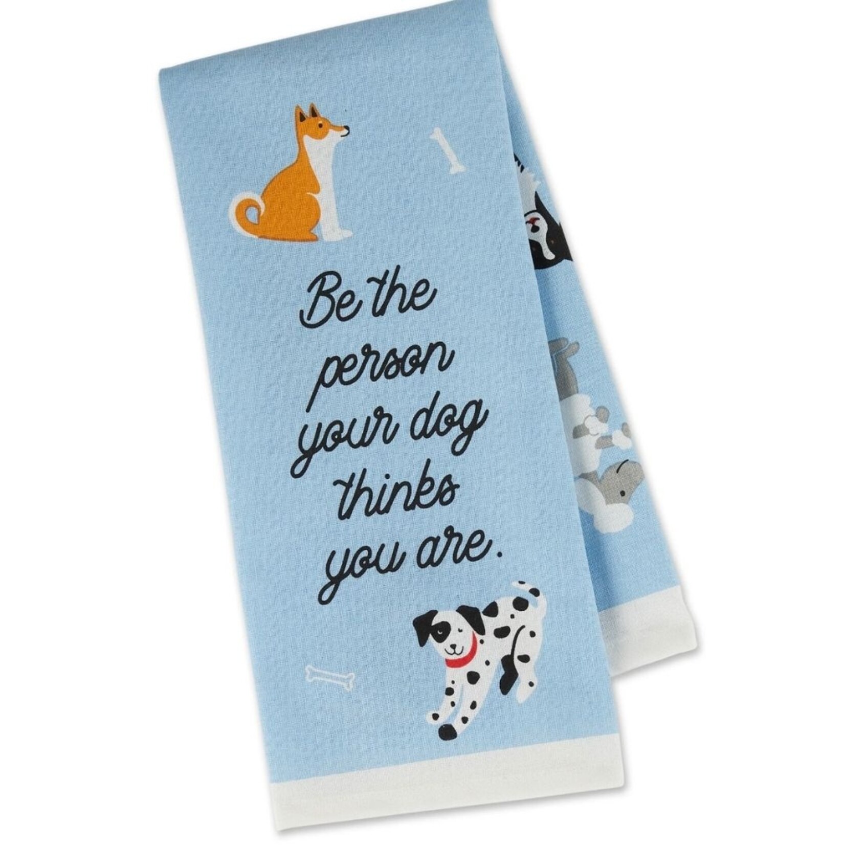 m. lynne designs be the person dog tea towel