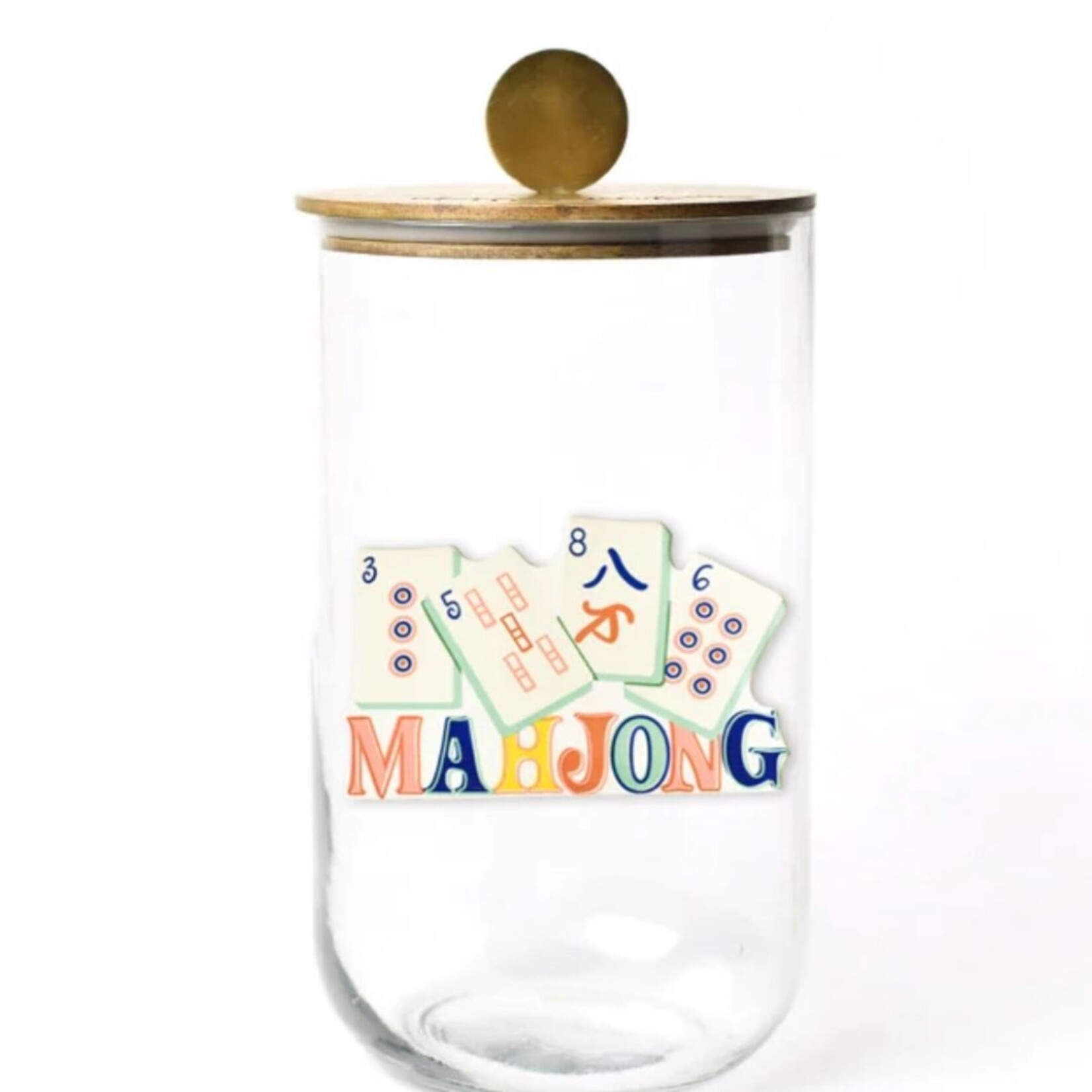 happy everything big wooden lid glass jar