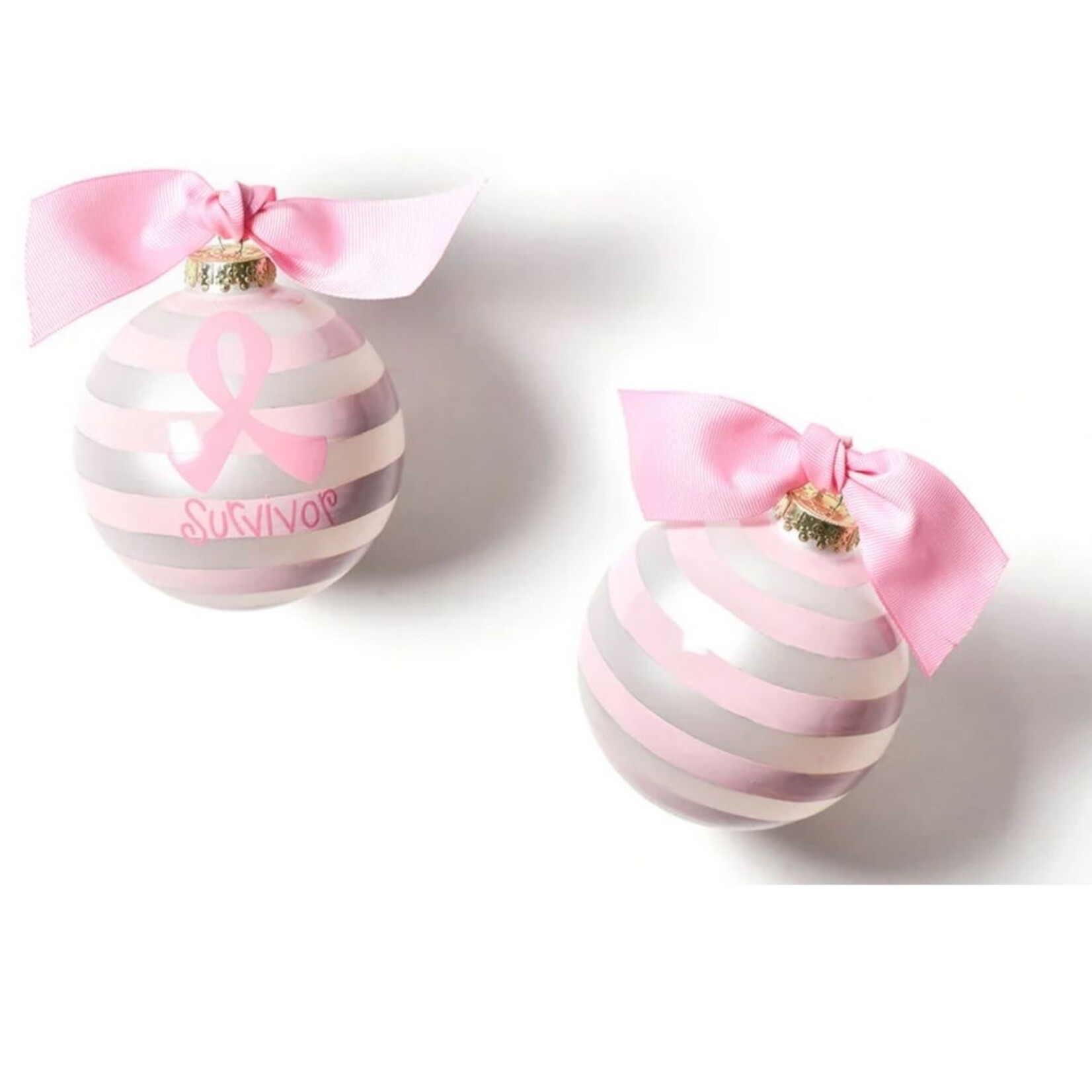 coton colors breast cancer survivor glass ornament
