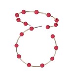 m. lynne designs Bright Pink Bead Gold Hoop Earring