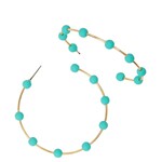 m. lynne designs bright teal bead gold hoop earring