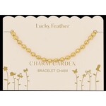 lucky feather charm garden gold ball chain bracelet