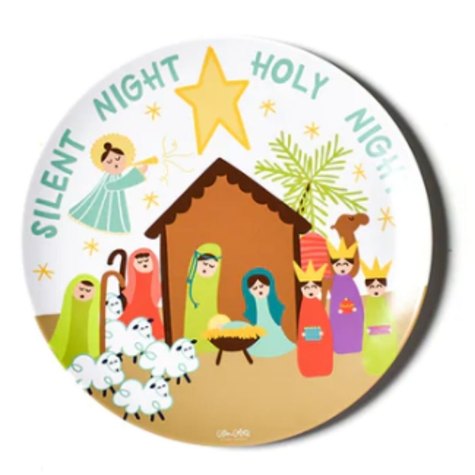 coton colors christmas nativity melamine plate