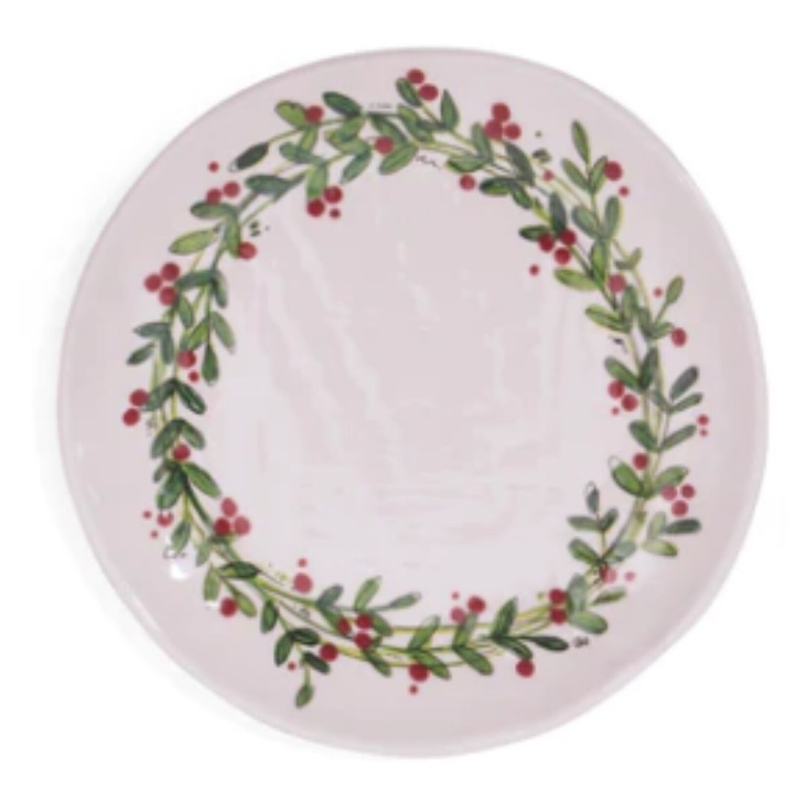m. lynne designs christmas wreath dinner plate