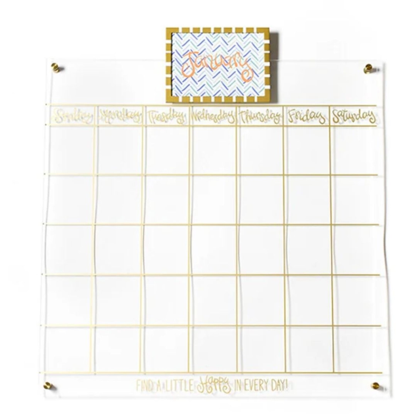 happy everything clear acrylic wall calendar with frame and inserts