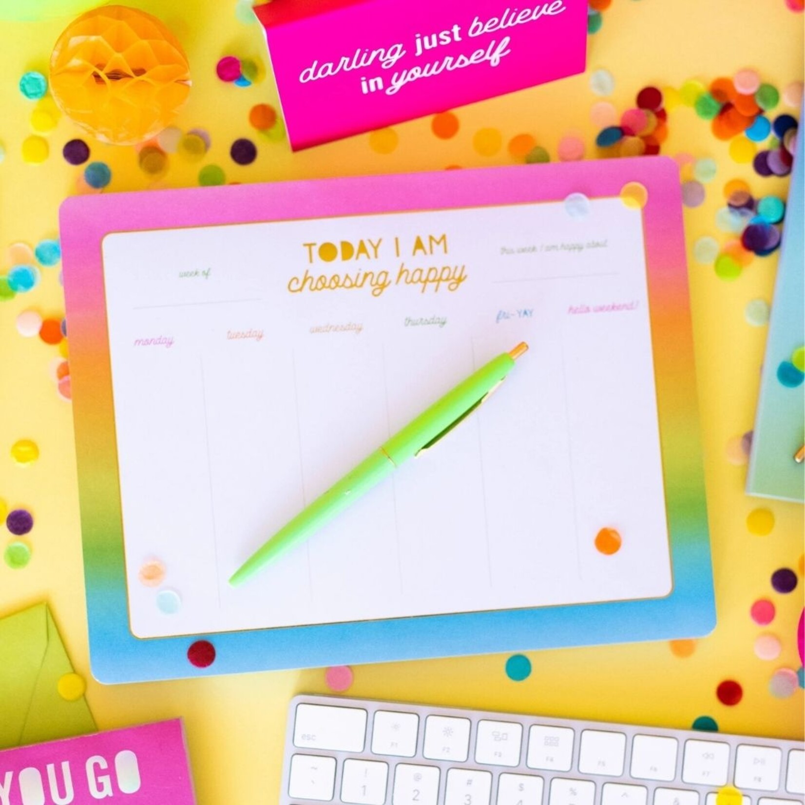 taylor elliott designs choose happy weekly planner notepad