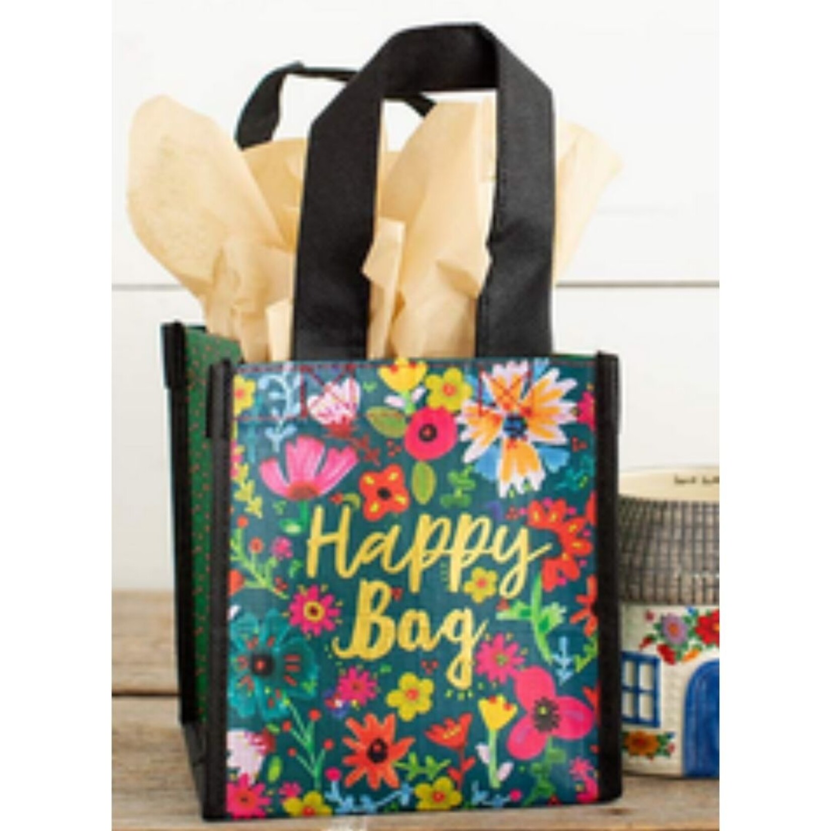 natural life floral happy small gift bag