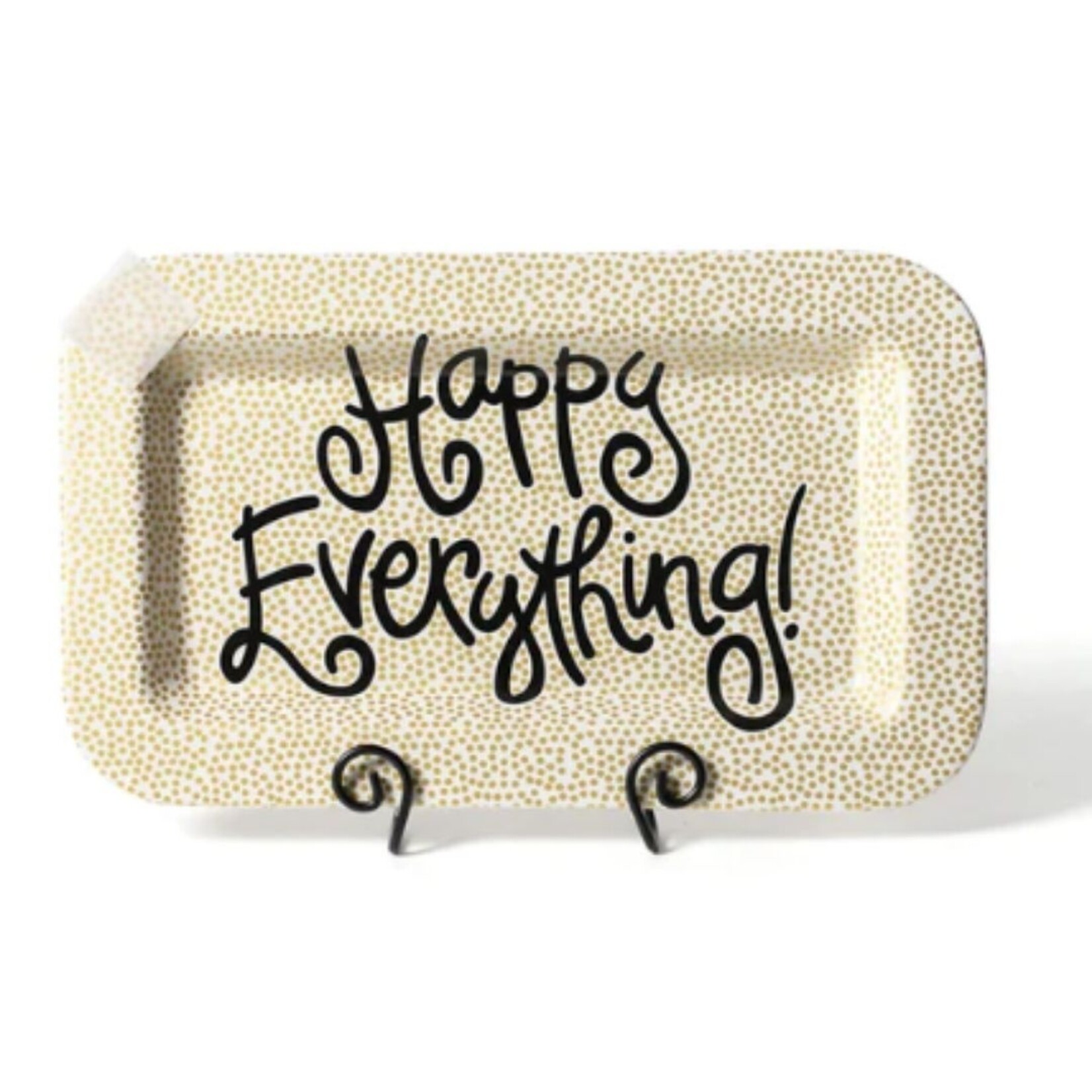 happy everything gold small dot mini rectangle platter