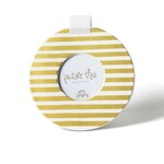 happy everything gold stripe round picture frame