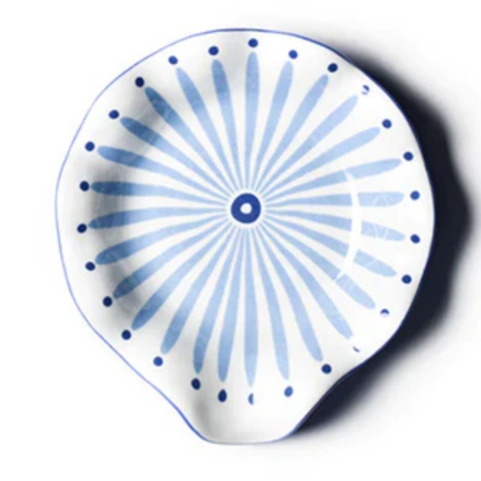 coton colors ivy blue ruffle spoon rest