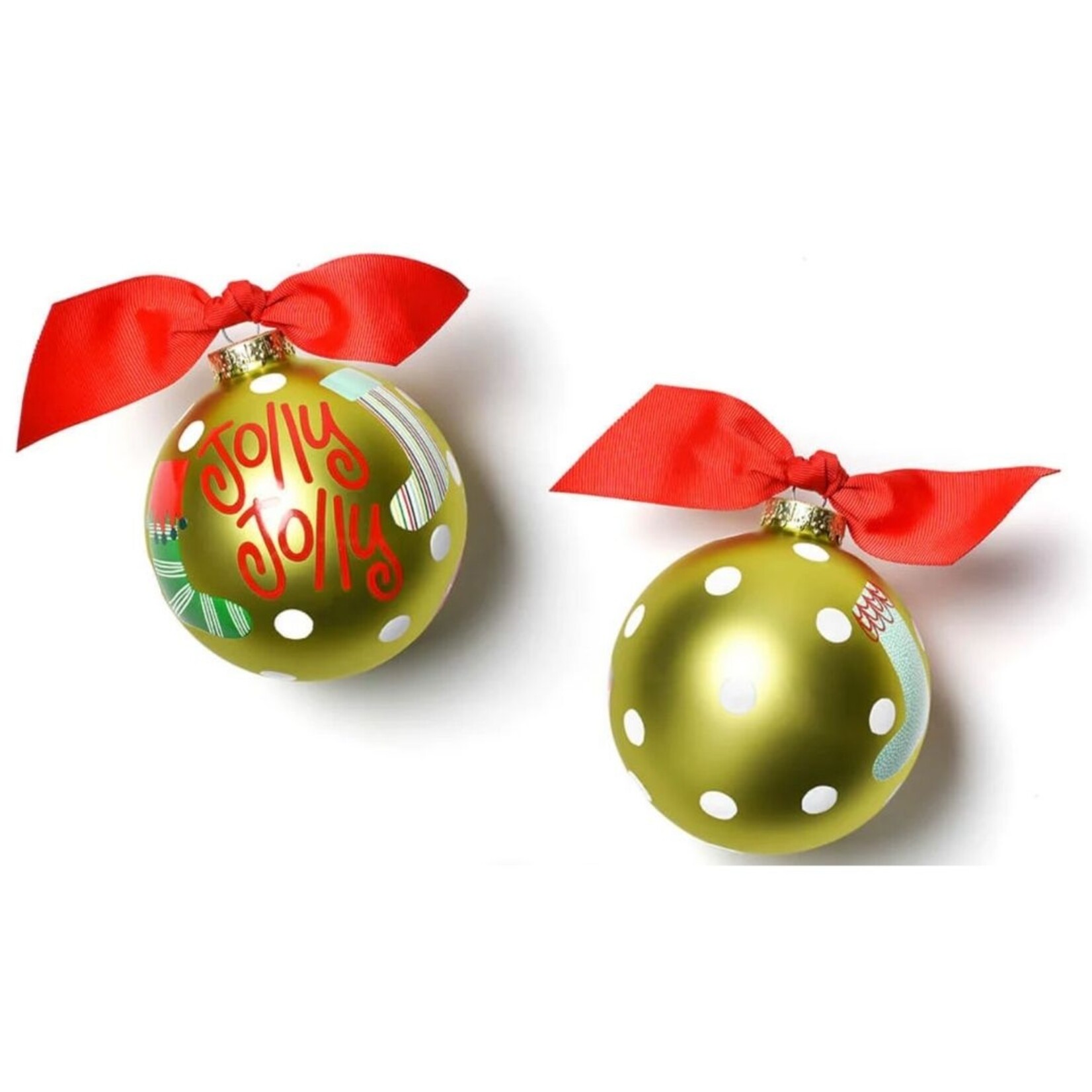 coton colors jolly jolly stockings glass ornament