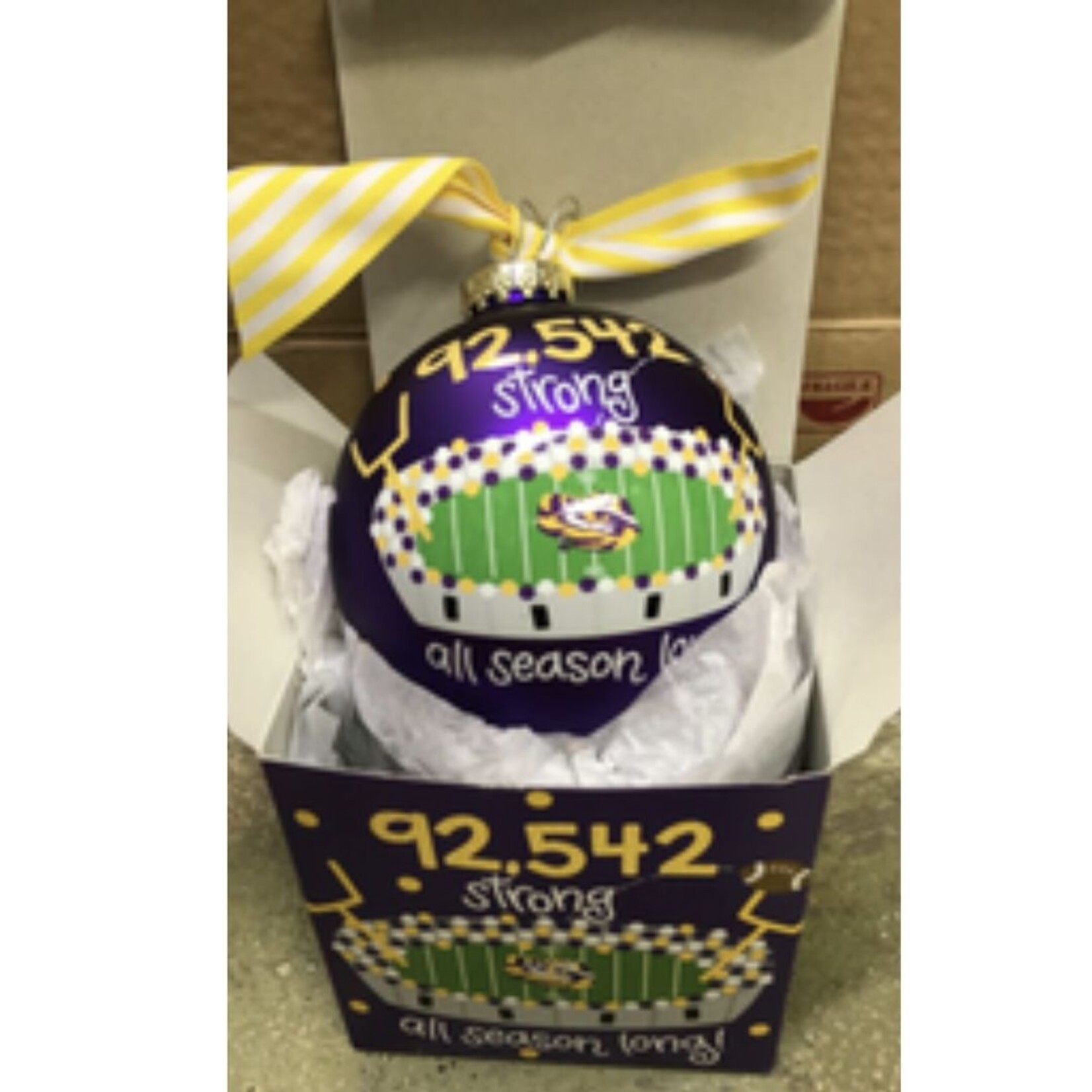 coton colors lsu stadium glass ornament