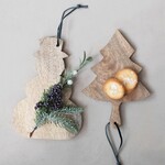 m. lynne designs mango snowman cutting board