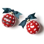 coton colors merry christmas gingham glass ornament