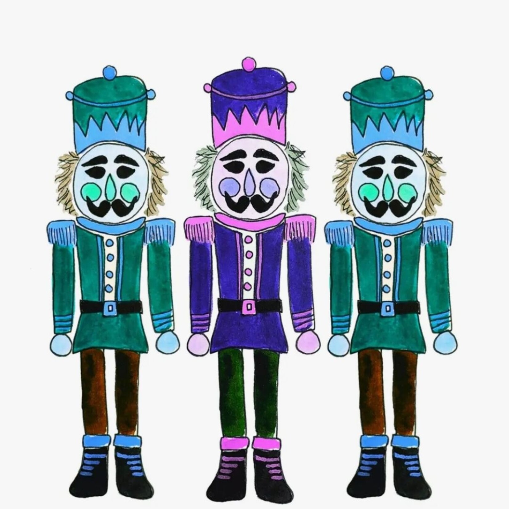 m. lynne designs modern nutcracker tea towel
