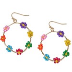 m. lynne designs multi daisy flower bead loop earring