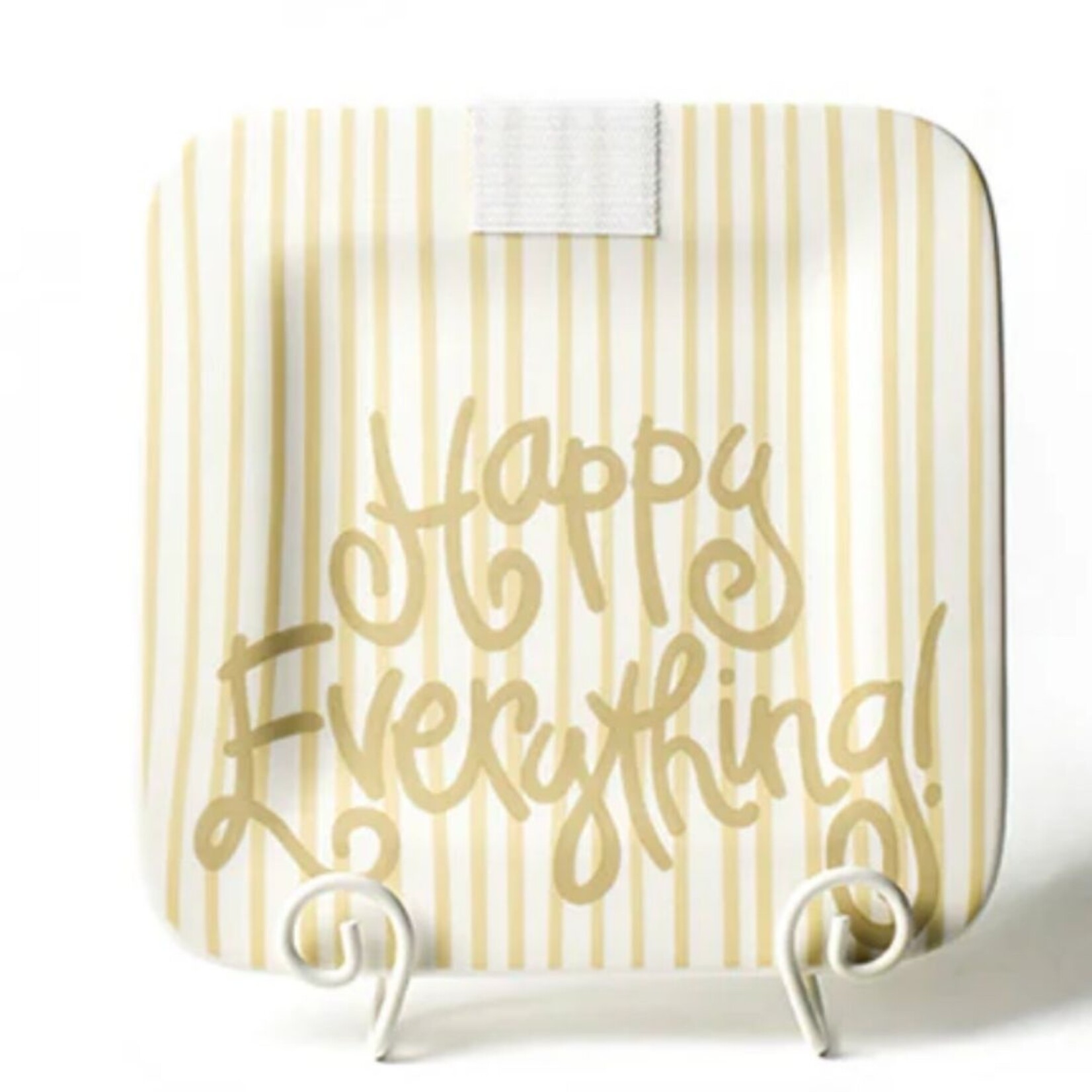 happy everything neutral skinny stripe square mini platter