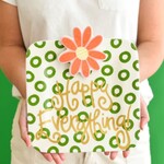 happy everything peridot mini square platter