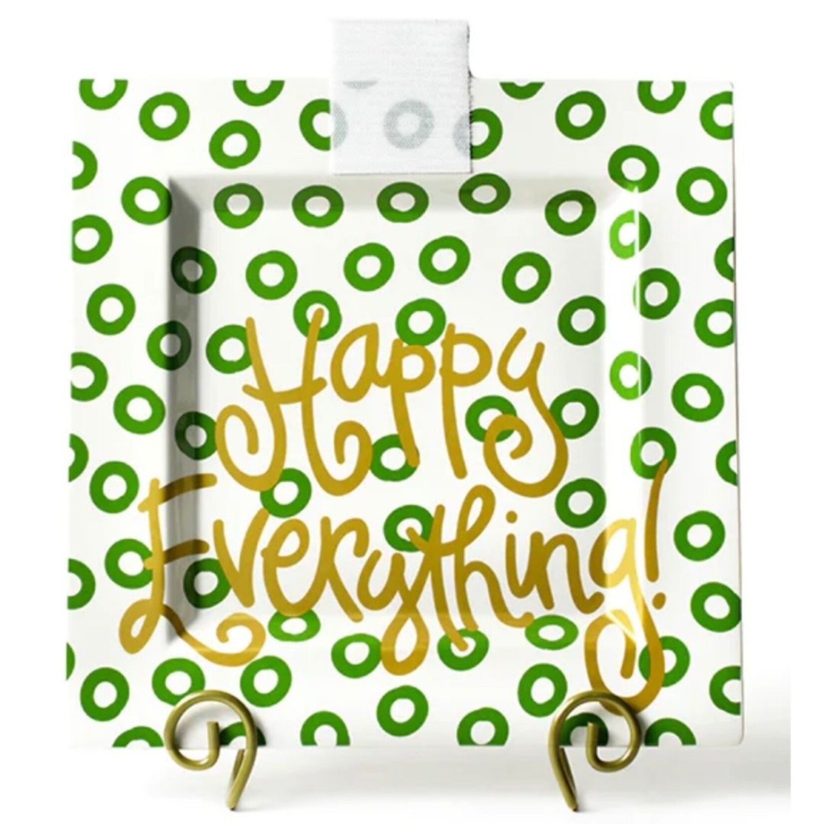 happy everything peridot big square platter