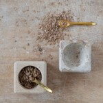 m. lynne designs pinch pot with brass spoon