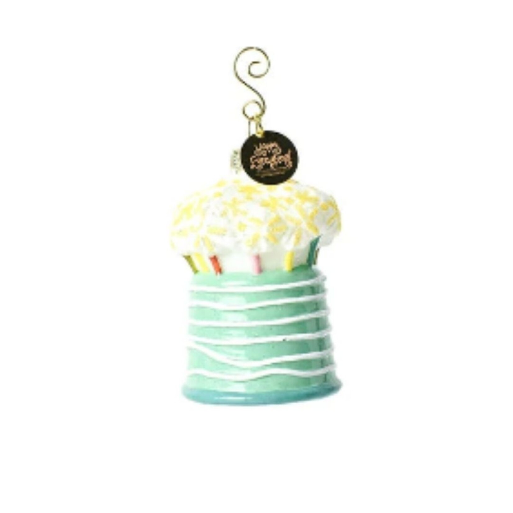 happy everything shaped sparkle cake ornament