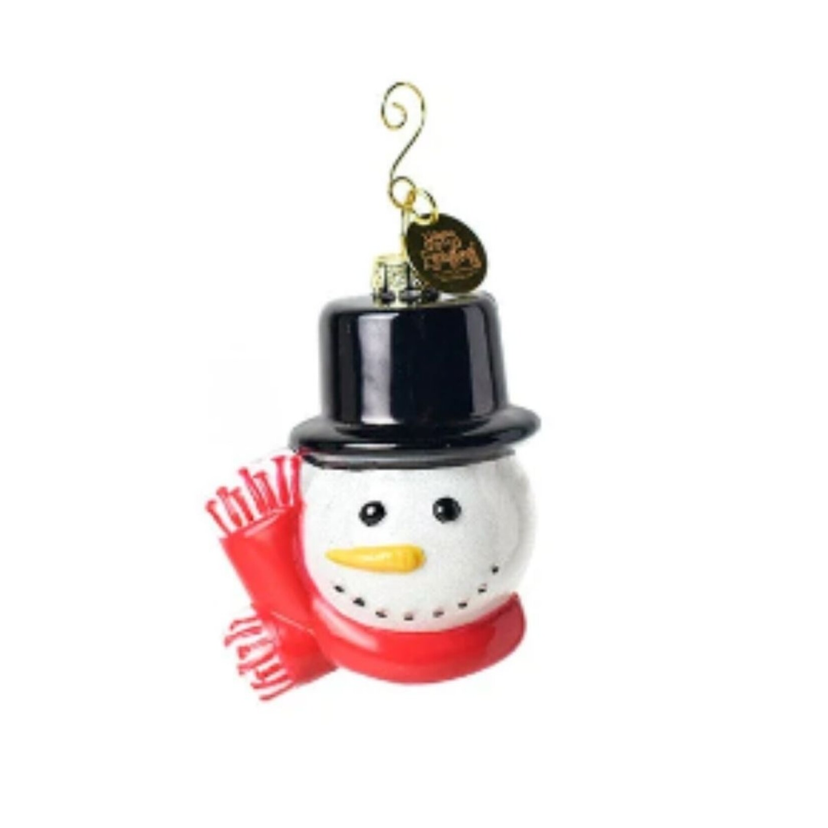 happy everything shaped top hat frosty ornament