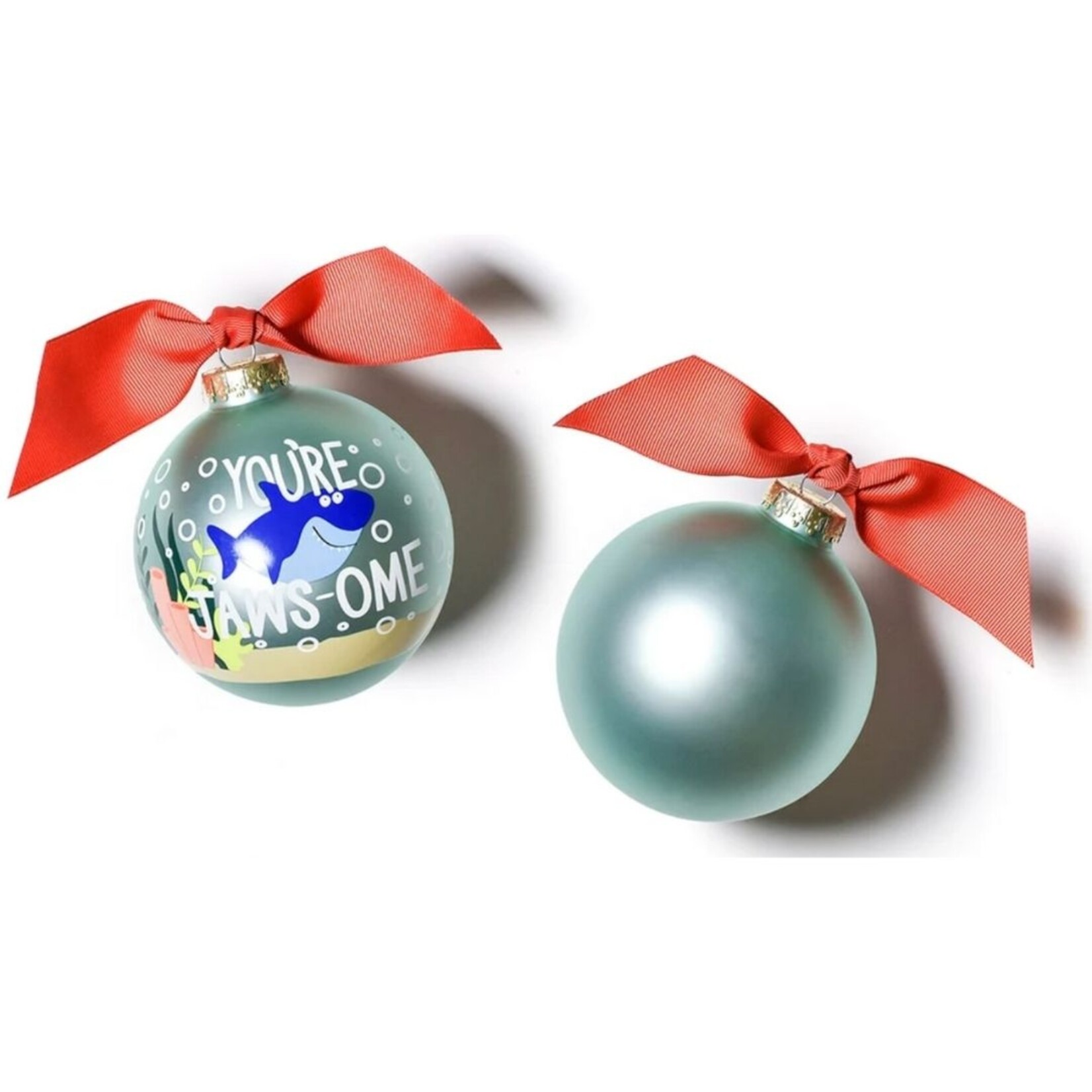 coton colors shark glass ornament
