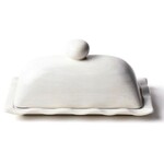 coton colors signature white ruffle butter dish