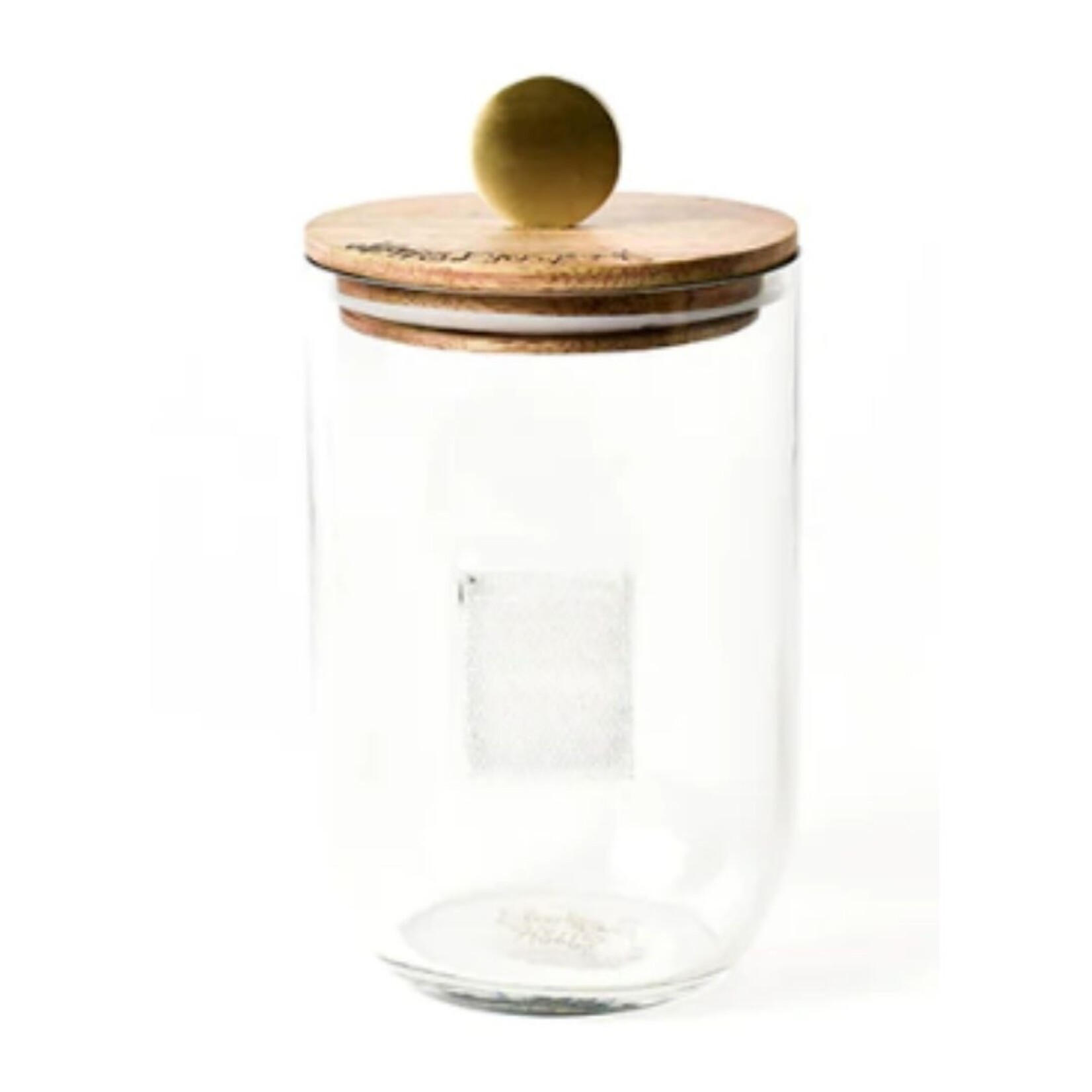 happy everything small glass jar with wooden lid