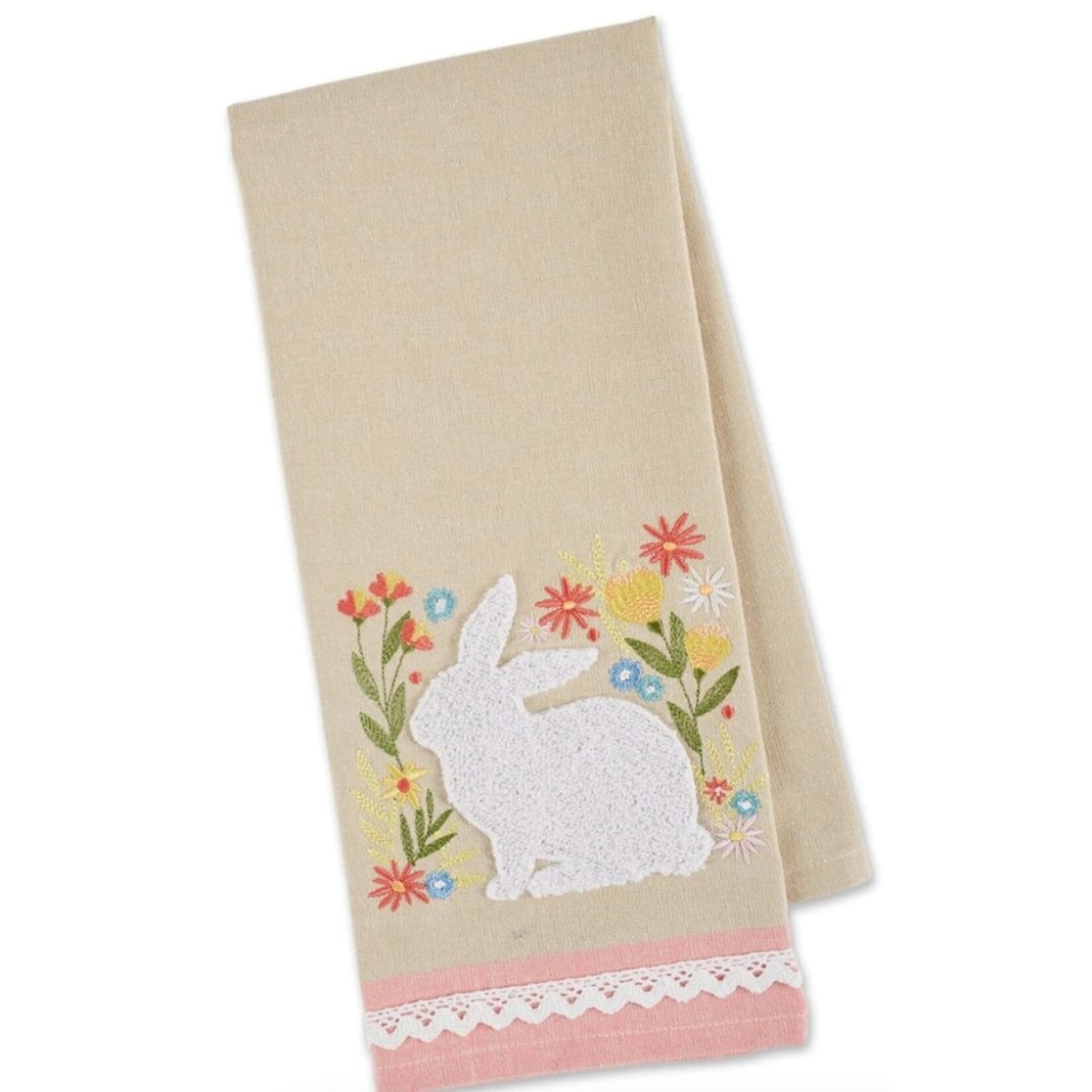 m. lynne designs spring meadow bunny tea towel