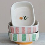 m. lynne designs stripes & flowers trinket dish