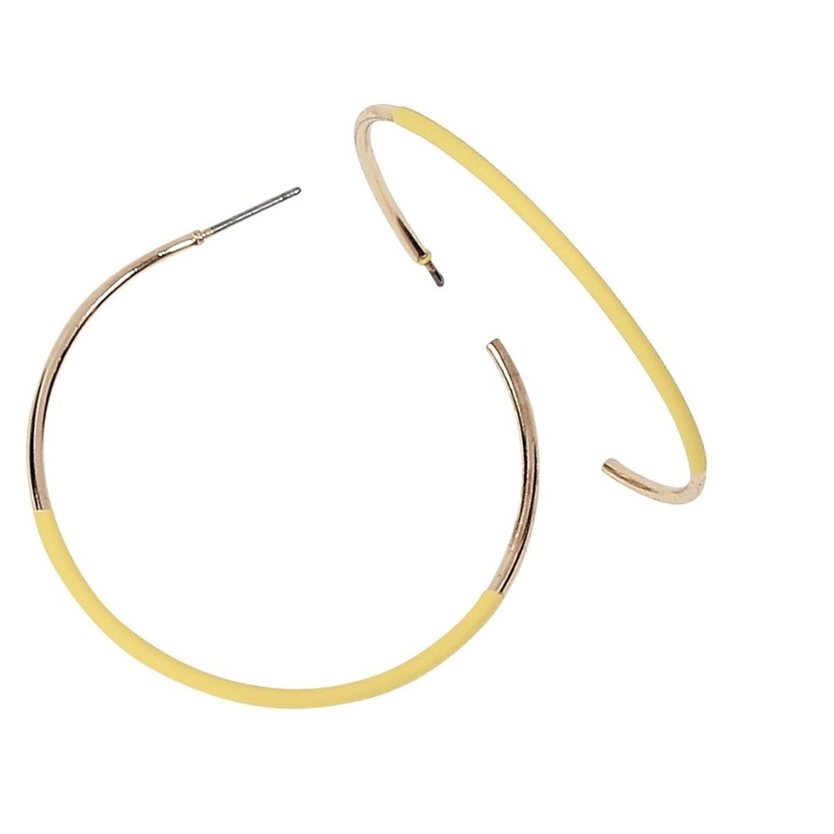 m. lynne designs yellow painted accent gold metal hoop earring