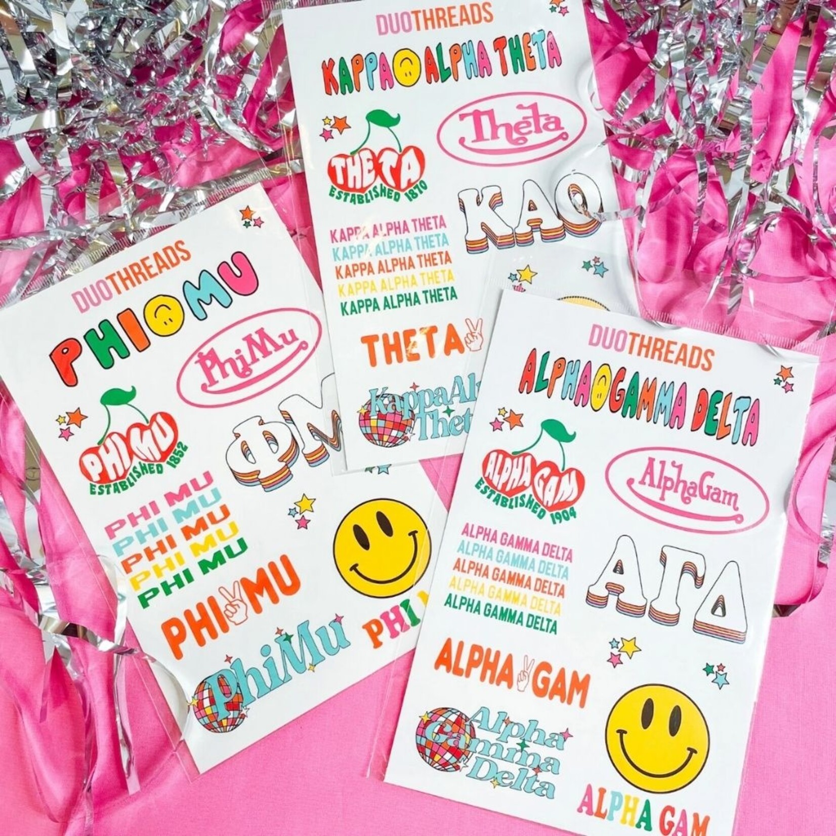 m. lynne designs sorority sticker sheet