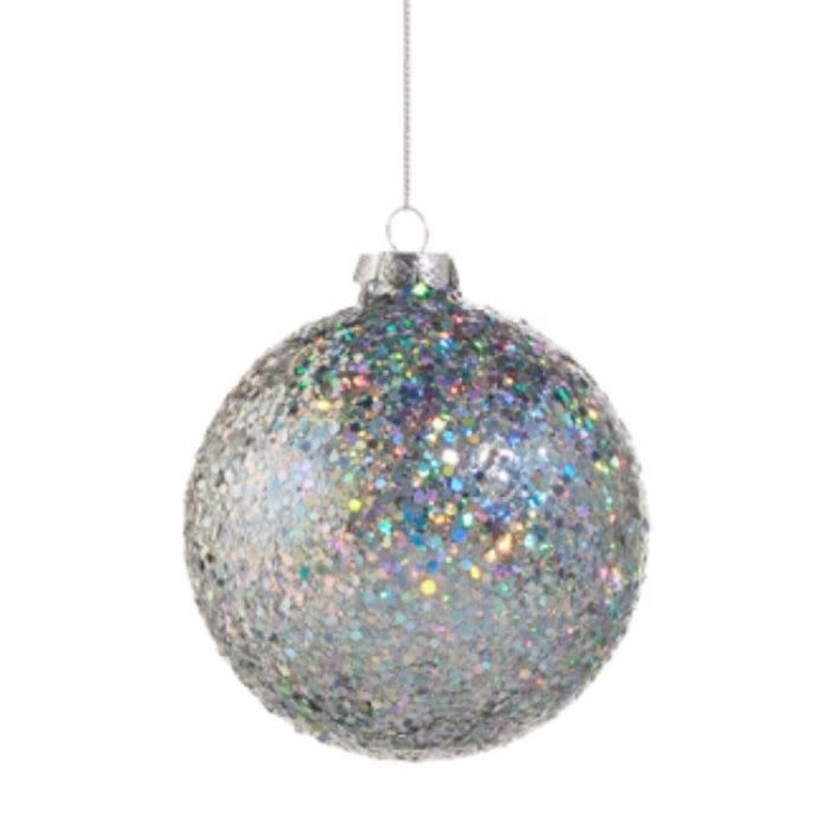 m. lynne designs silver iridescent ornament