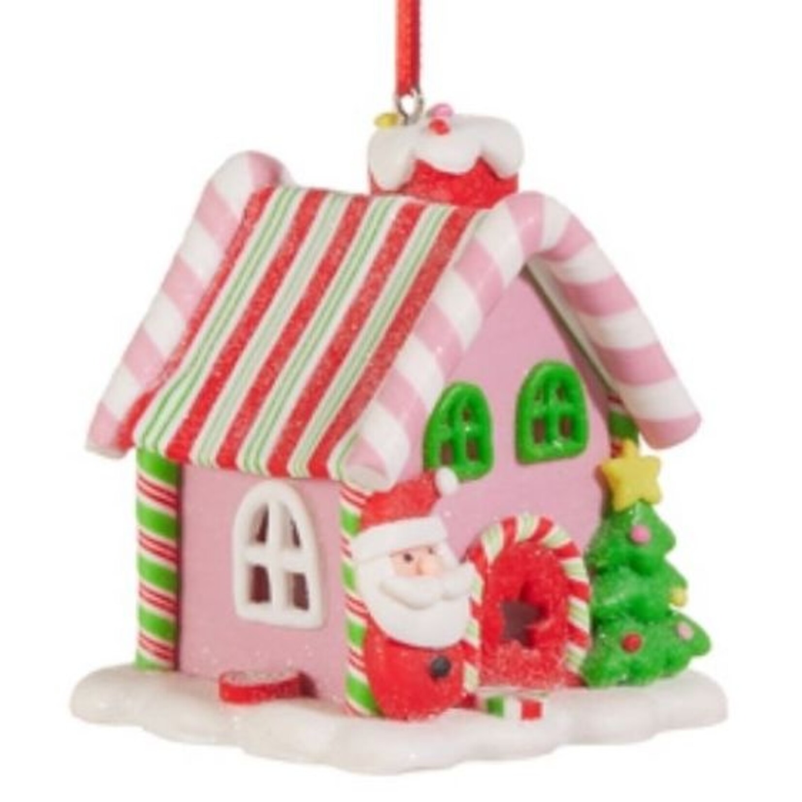 m. lynne designs colorful candy gingerbread house ornament